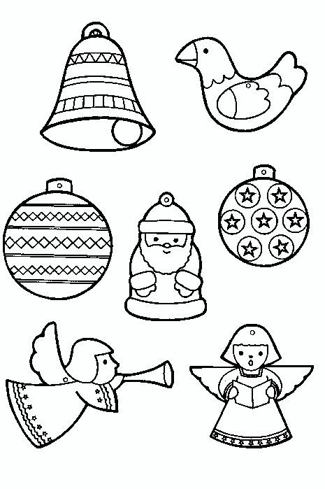 Елочные игрушки раскраска