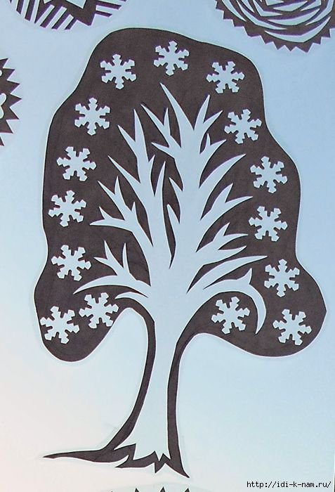 Зимнее дерево для вырезания