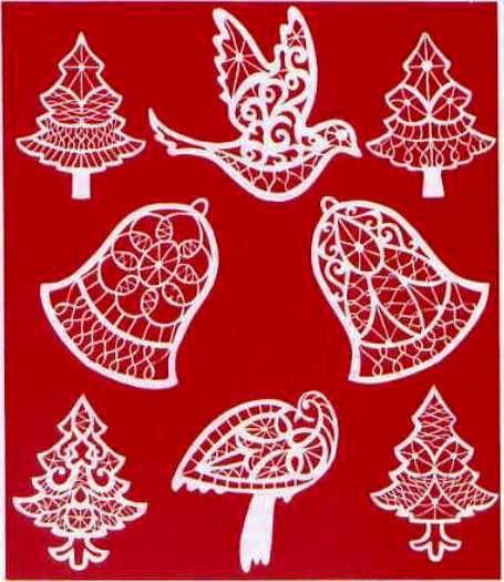 Новогодние фигурки ажурные на окна