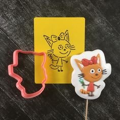 Трафарет три кота для пряников