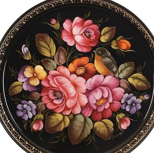 Жостовская роспись поднос