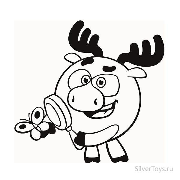 Лосяш из смешариков раскраска