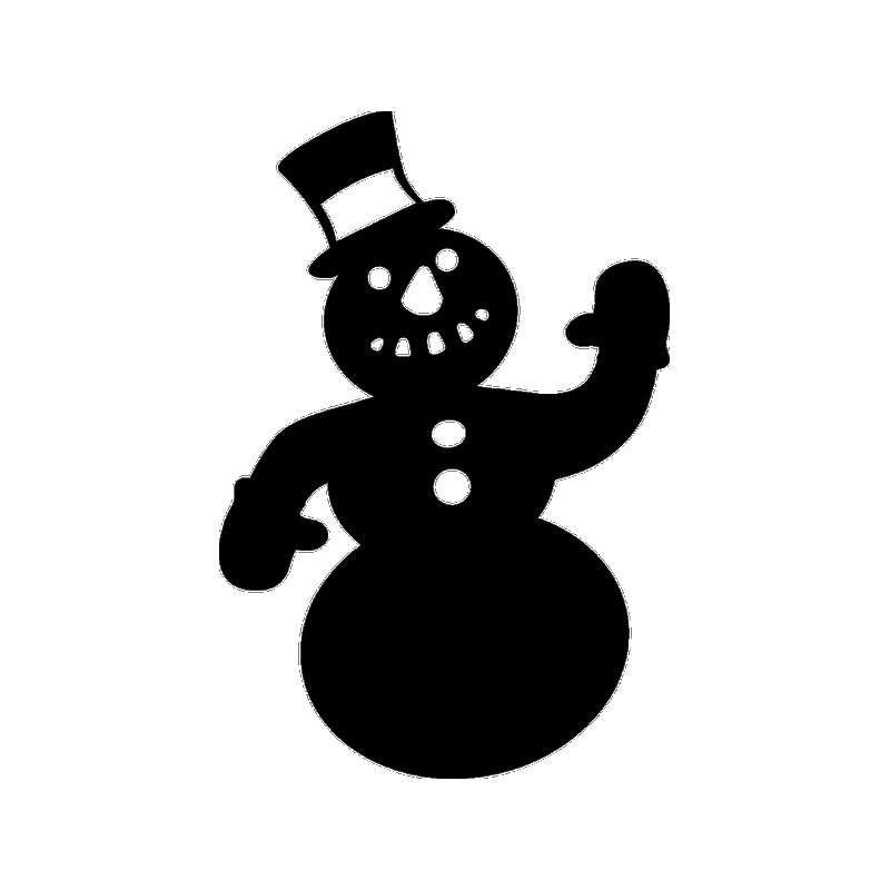 Снеговик трафарет