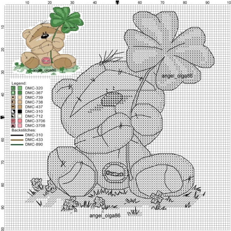 Вышивка медведь схема