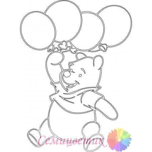 Винни пух трафарет торт