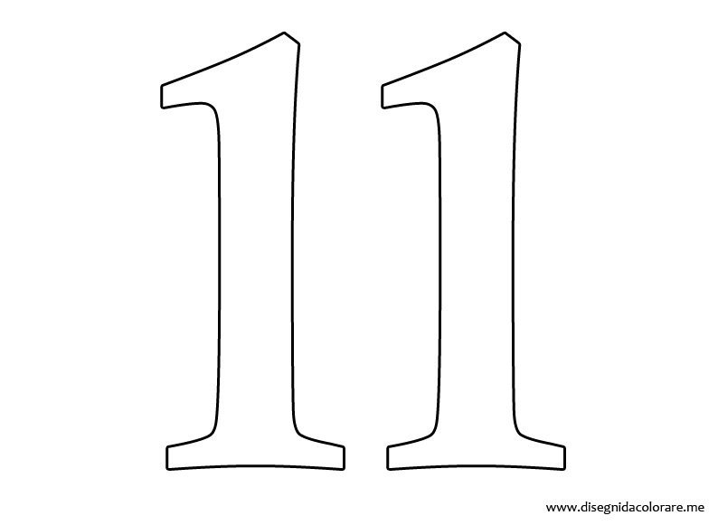 Цифра 11 раскраска