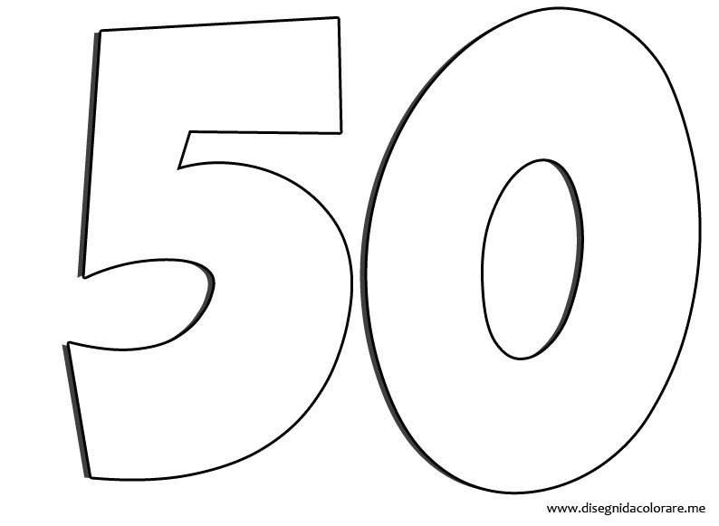 Цифра 50 трафарет для торта