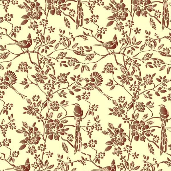 Декупаж фон Шинуазри крупные цветы на темном фоне