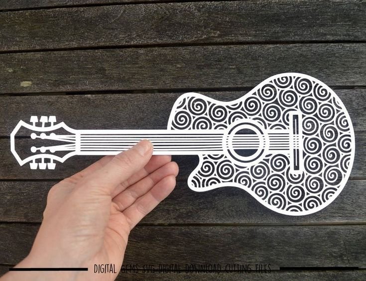 Гитара трафарет