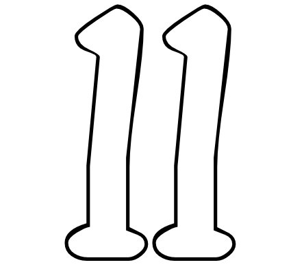 Цифра 11 трафарет