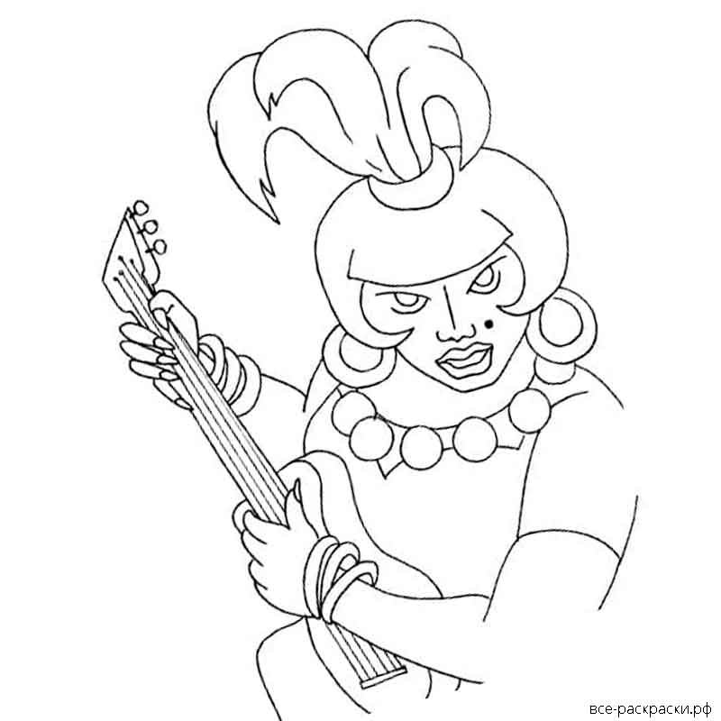 Разбойница из бременских музыкантов раскраска