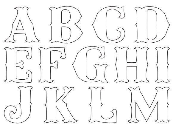 Трафарет букв английского алфавита