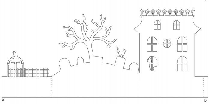 Домик шаблон для вырезания