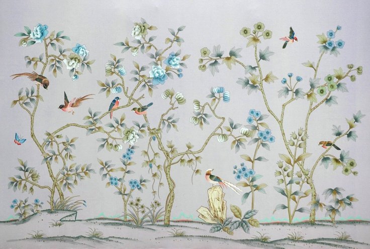 Шинуазри птицы цветы