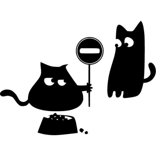 Наклейка на холодильник кот