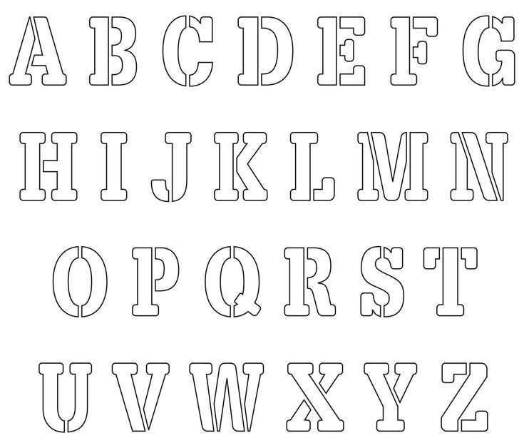 Трафарет английских букв для вырезания