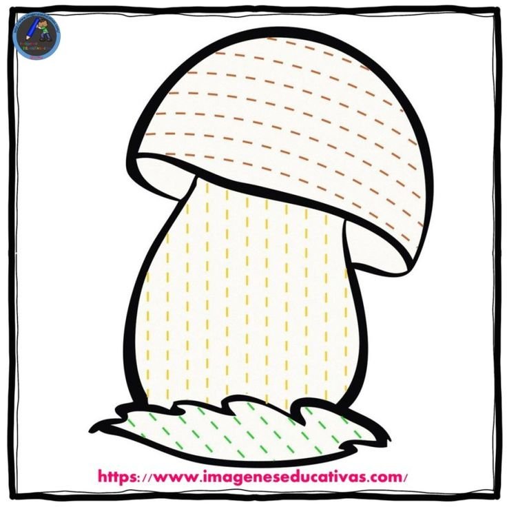 Рисунок гриба для детей раскраска