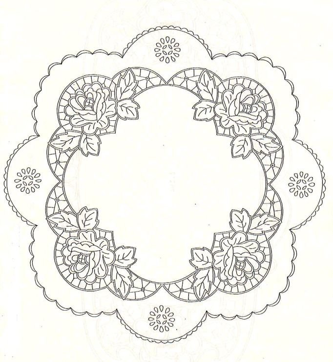Салфетки с вышивкой Ришелье