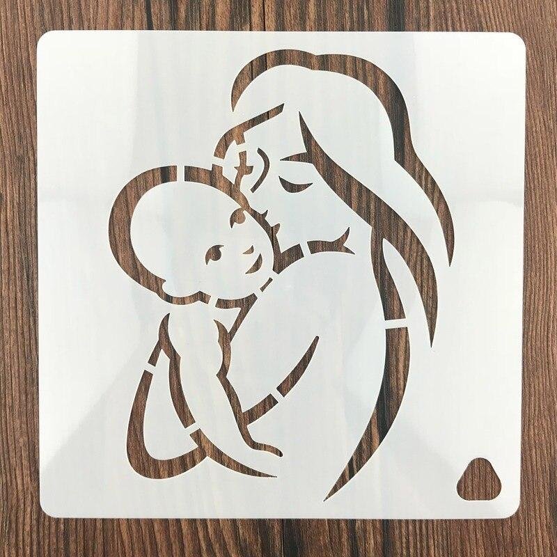 Трафарет мама и малыш