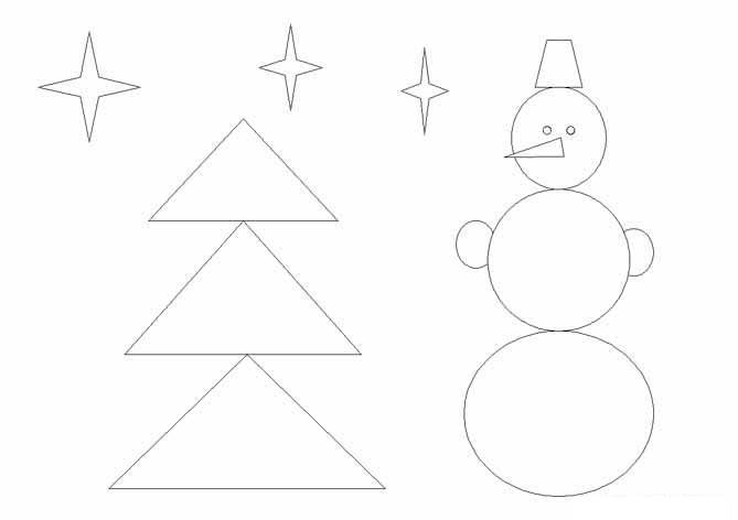 Елка из геометрических фигур