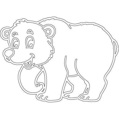 Медведь трафарет на окно