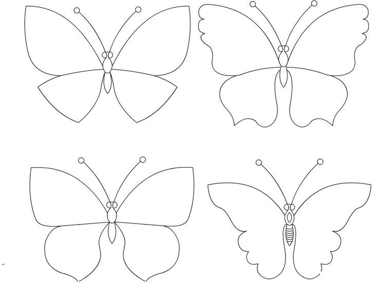 Трафарет бабочки для вырезания
