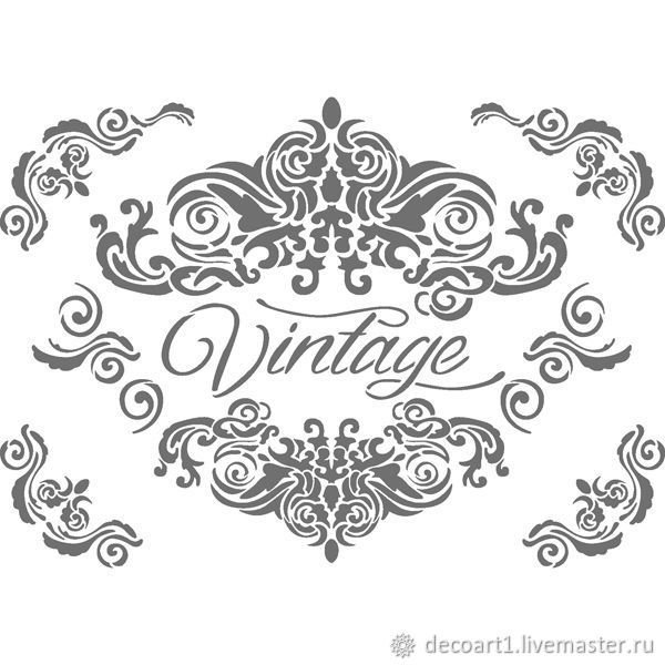 Трафареты Винтажные надписи для декора