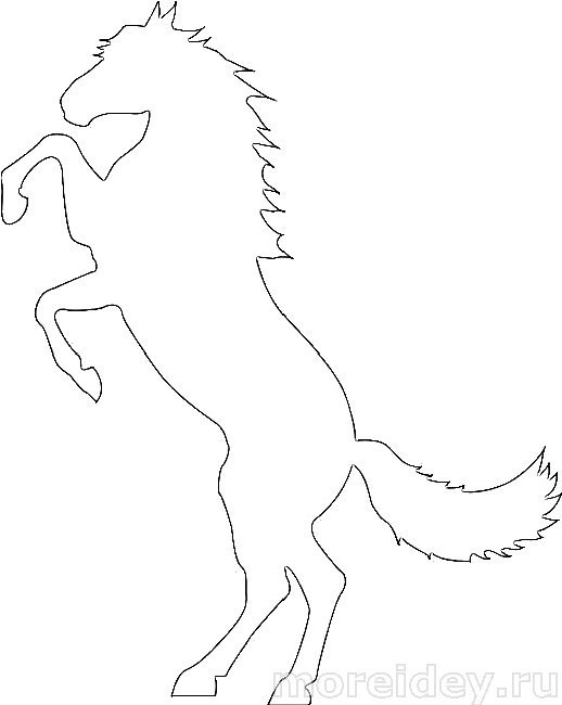 Конь трафарет для вырезания