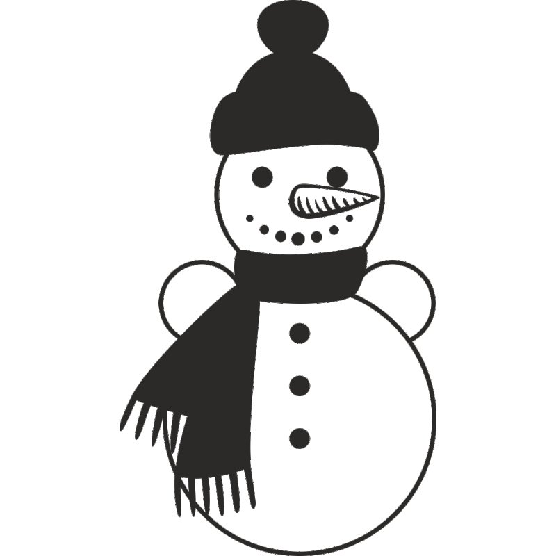 Снеговик чб