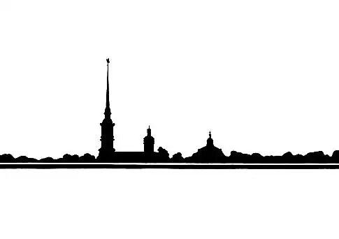 Петропавловская крепость силуэт вектор