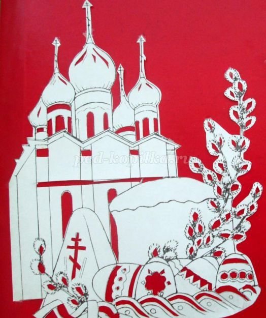 Церковь объемная аппликация