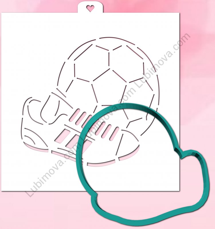 Трафарет футбольного мяча на пряник