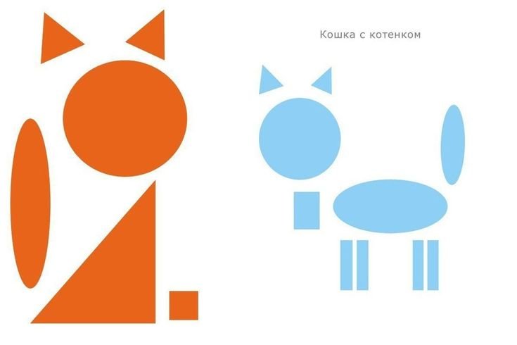 Аппликация из геометрических фигур для детей