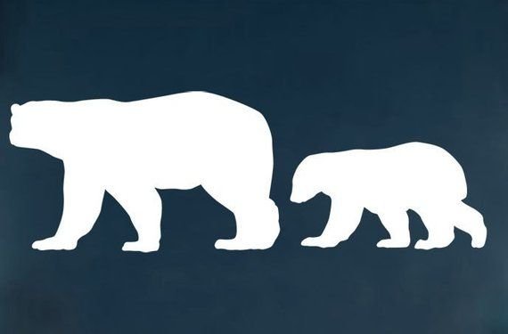 Силуэт белого медведя