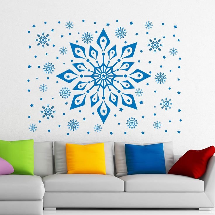 Снежинки на стену