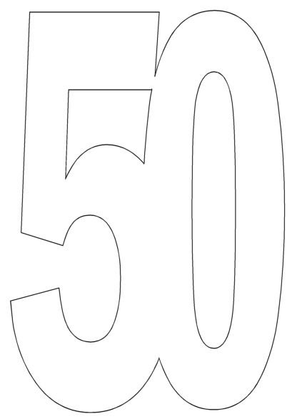 Цифра 50 трафарет