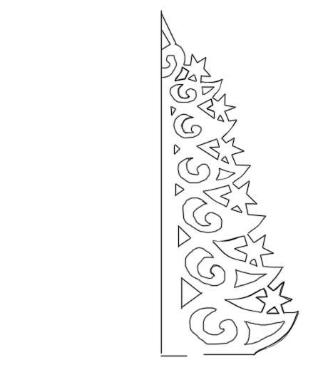Елочка трафарет для вырезания