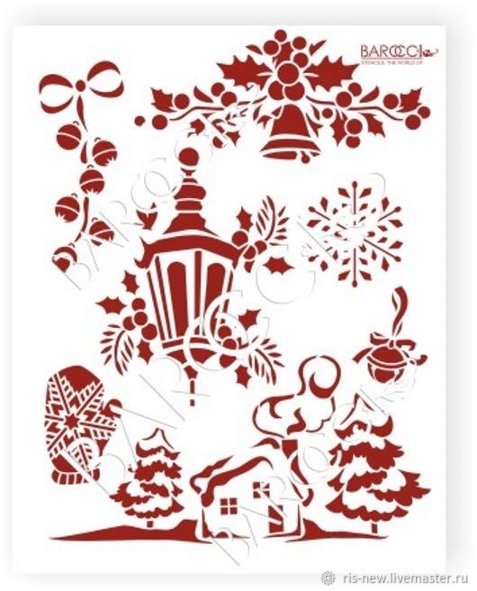 Новогодние трафареты для росписи фужеров