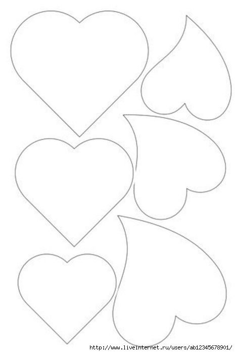 Трафареты сердечек разных размеров