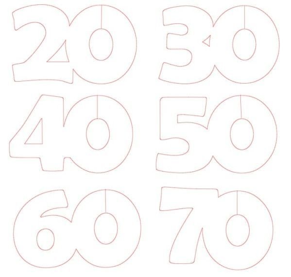 Трафарет для торта цифра