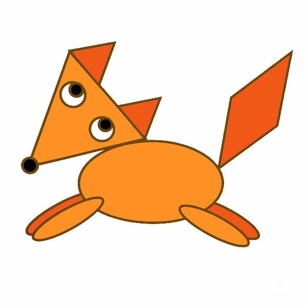 Лисичка из геометрических фигур