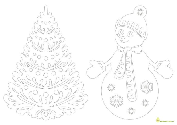 Вытанки на окна новый год