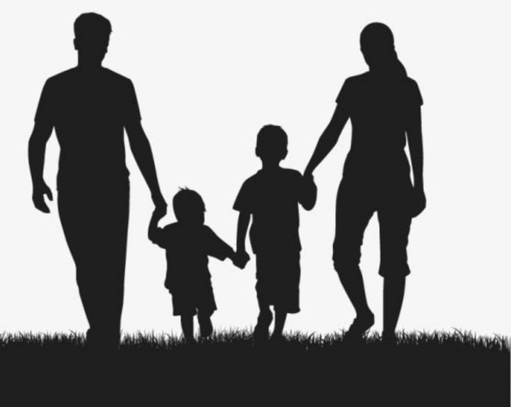 Силуэты семьи с детьми