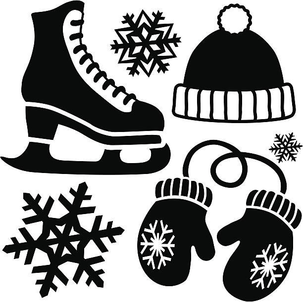 Трафарет коньки на новый год