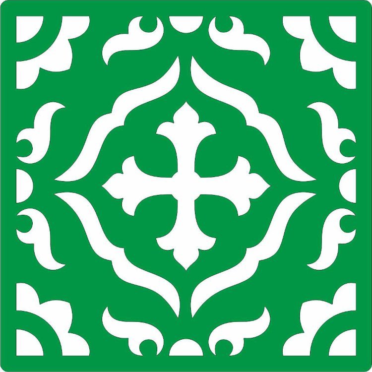 Трафарет узор на плитке