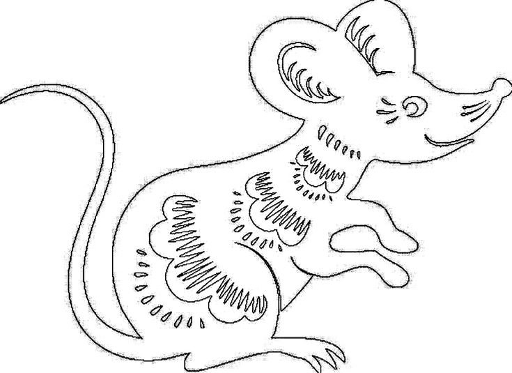 Трафарет мышки для вырезания