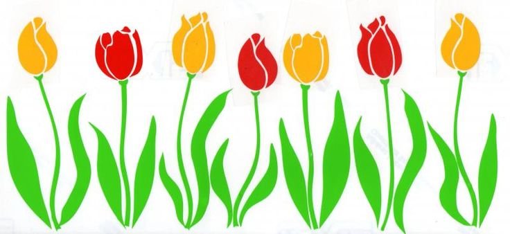 Тюльпаны цветные для окна