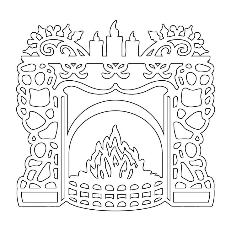 Трафарет "камин"