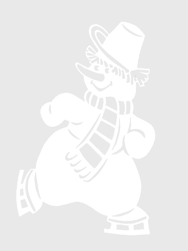 Снеговик трафарет