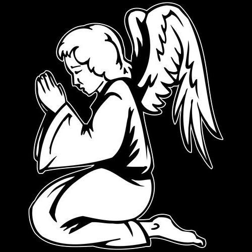 Ангел на коленях для гравировки